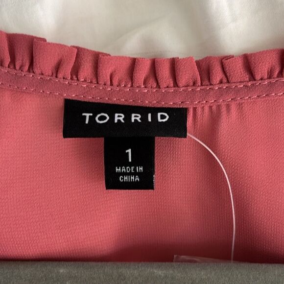 Torrid Chiffon Eyelet Embroidered Blouse Size 1x (14-16) NWT Mauvewood - Picture 3 of 7
